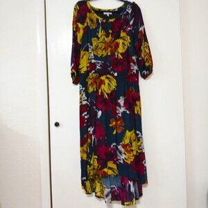 London Times Woman Floral Asymmetrical Hem Dress Size 20W